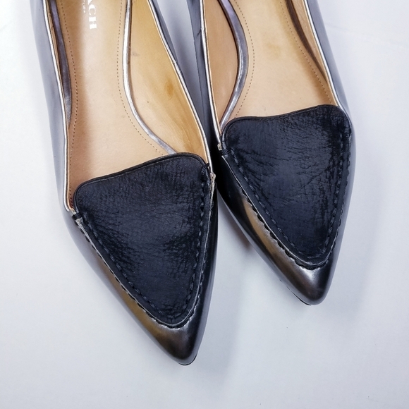Coach | Walsh Pointed Toe Silver Flats 7 - Picture 9 of 13